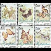 Známky Kuba 1991 nerazítkovaná séria motýle MNH - Kliknutím na obrázok zatvorte -